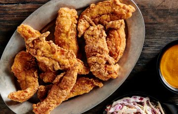 Fried Chicken Tenders with Coleslaw